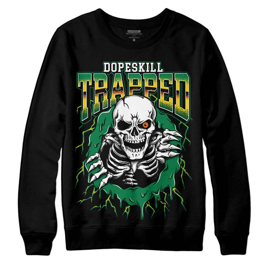 Green Sneakers DopeSkill Sweatshirt Trapped Halloween Graphic Streetwear - Black 