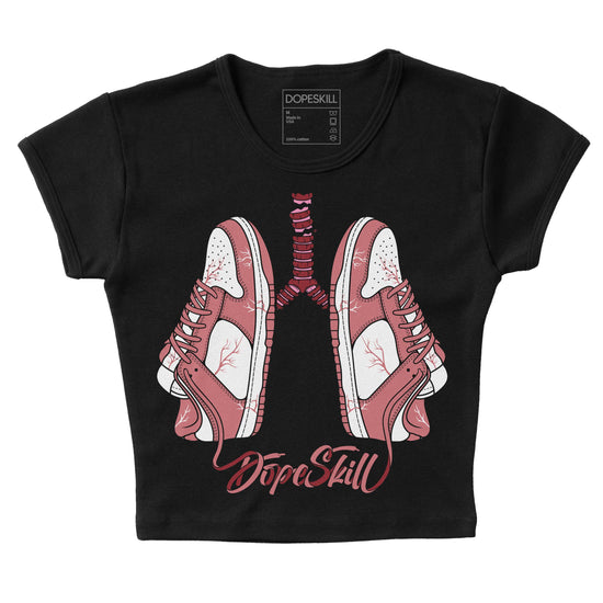 Valentine's Day Collection DopeSkill Women's Crop Top Breathe Graphic Streetwear - Black