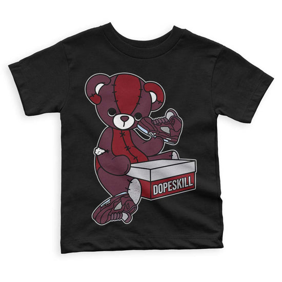 Jordan 5 Retro Burgundy (2023) DopeSkill Toddler Kids T-shirt Sneakerhead BEAR Graphic Streetwear - Black