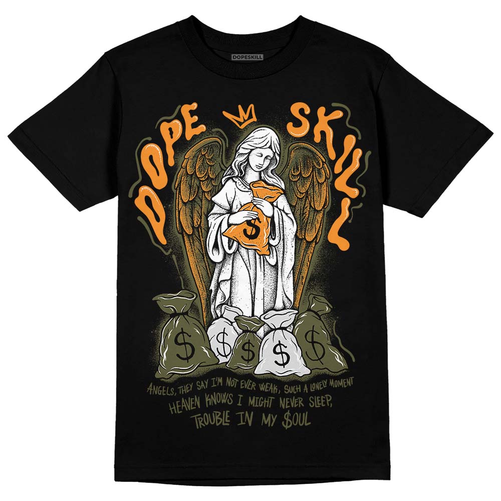 Jordan 5 "Olive" DopeSkill T-Shirt Angels Graphic Streetwear - Black 