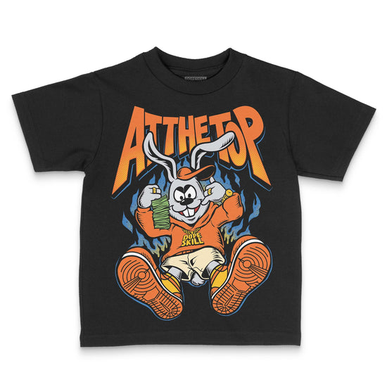 Orange, Black and White Sneakers DopeSkill Toddler Kids T-shirt At The Top Graphic Streetwear - Black