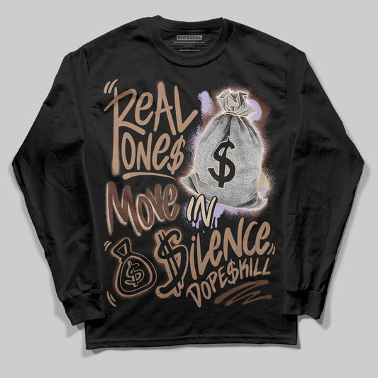 Harris Tweed x Wmns Dunk Low 'Sesame' DopeSkill Long Sleeve T-Shirt Real Ones Move In Silence Graphic Streetwear - Black
