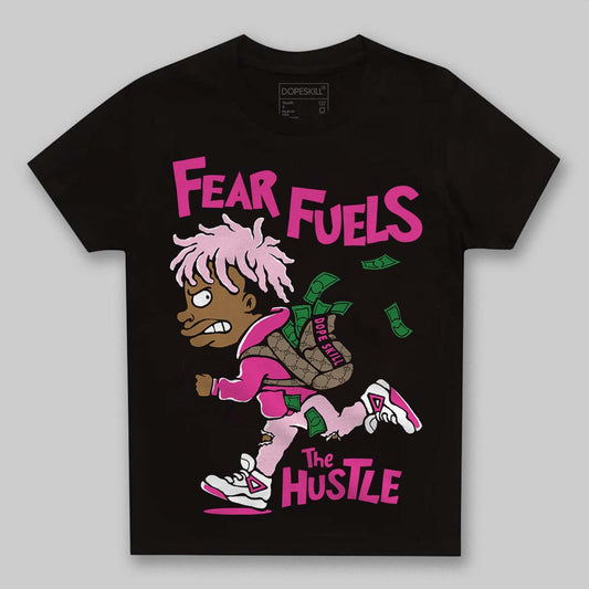 Pink Sneakers DopeSkill Toddler Kids T-shirt Fear Fuels The Hustle Graphic Streetwear - Black
