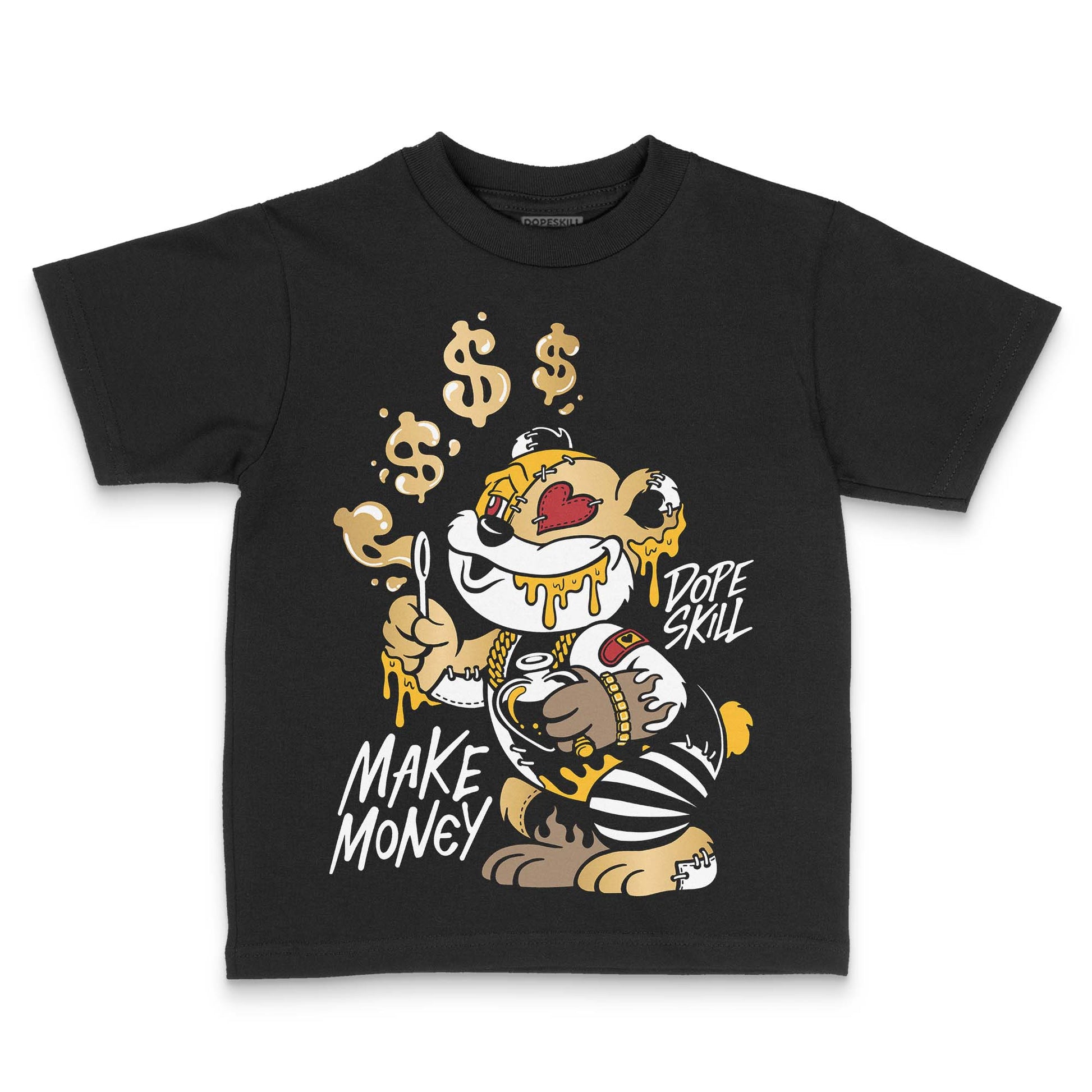 Jordan 12 Retro 'Taxi' 2025 DopeSkill Toddler Kids T-shirt Money Callin' Graphic Streetwear - Black