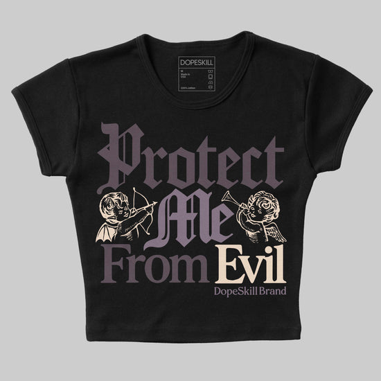 A Ma Maniere x Air Jordan 4 "Phantom" DopeSkill Women's Crop Top Protect Me From Evil Graphic Streetwear - Black