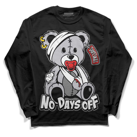 Grey Sneakers DopeSkill Long Sleeve T-Shirt Hurt Bear Graphic Streetwear - Black