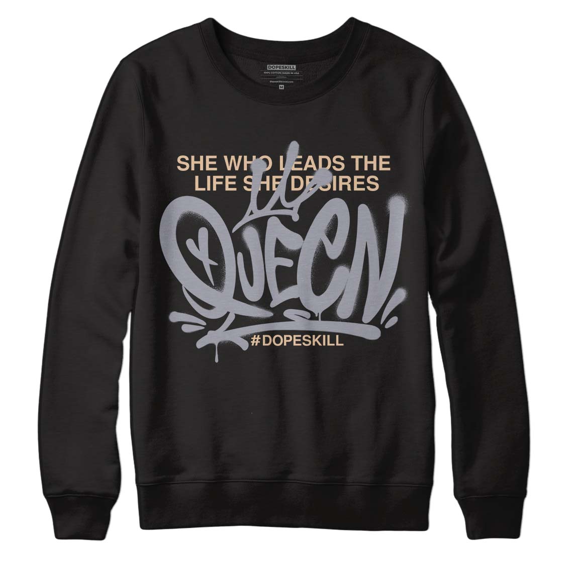 Jordan 4 Retro Frozen Moments DopeSkill Sweatshirt Queen Graphic Streetwear - Black 