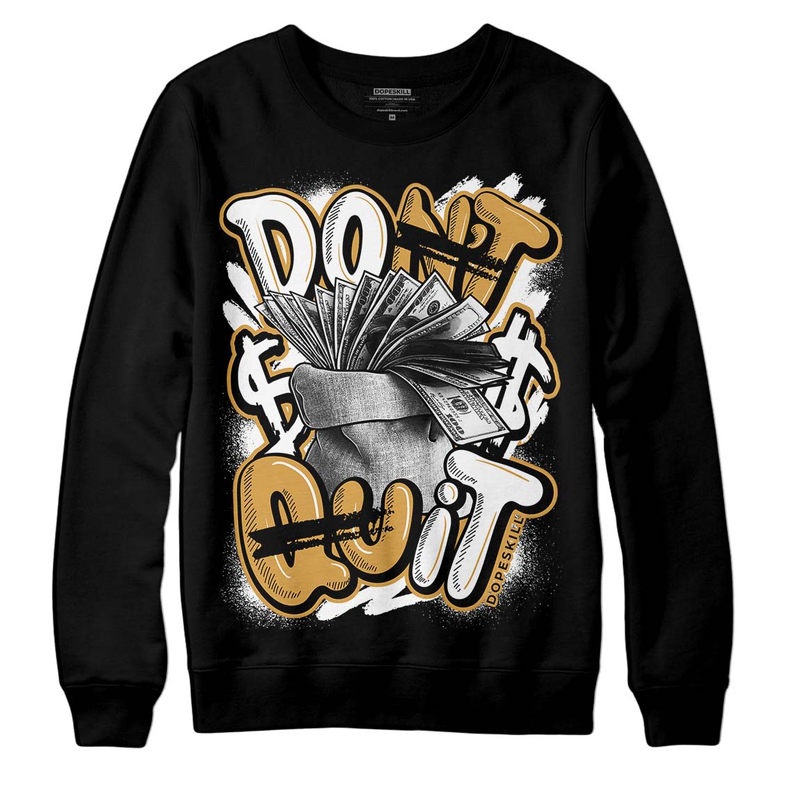 Jordan 11 "Gratitude" DopeSkill Sweatshirt Don't Quit Graphic Streetwear - Black