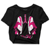 Jordan 1 Low GS “Fierce Pink” Dopeskill Women's Crop Top Breathe Graphic Streetwear - Black