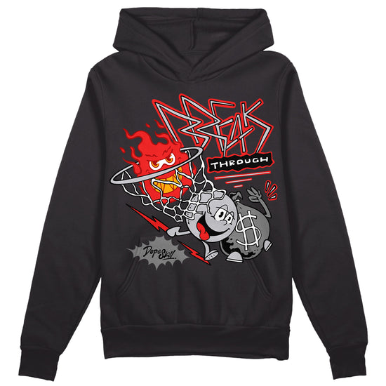 Grey Sneakers DopeSkill Hoodie Sweatshirt Break Through Graphic Streetwear - black