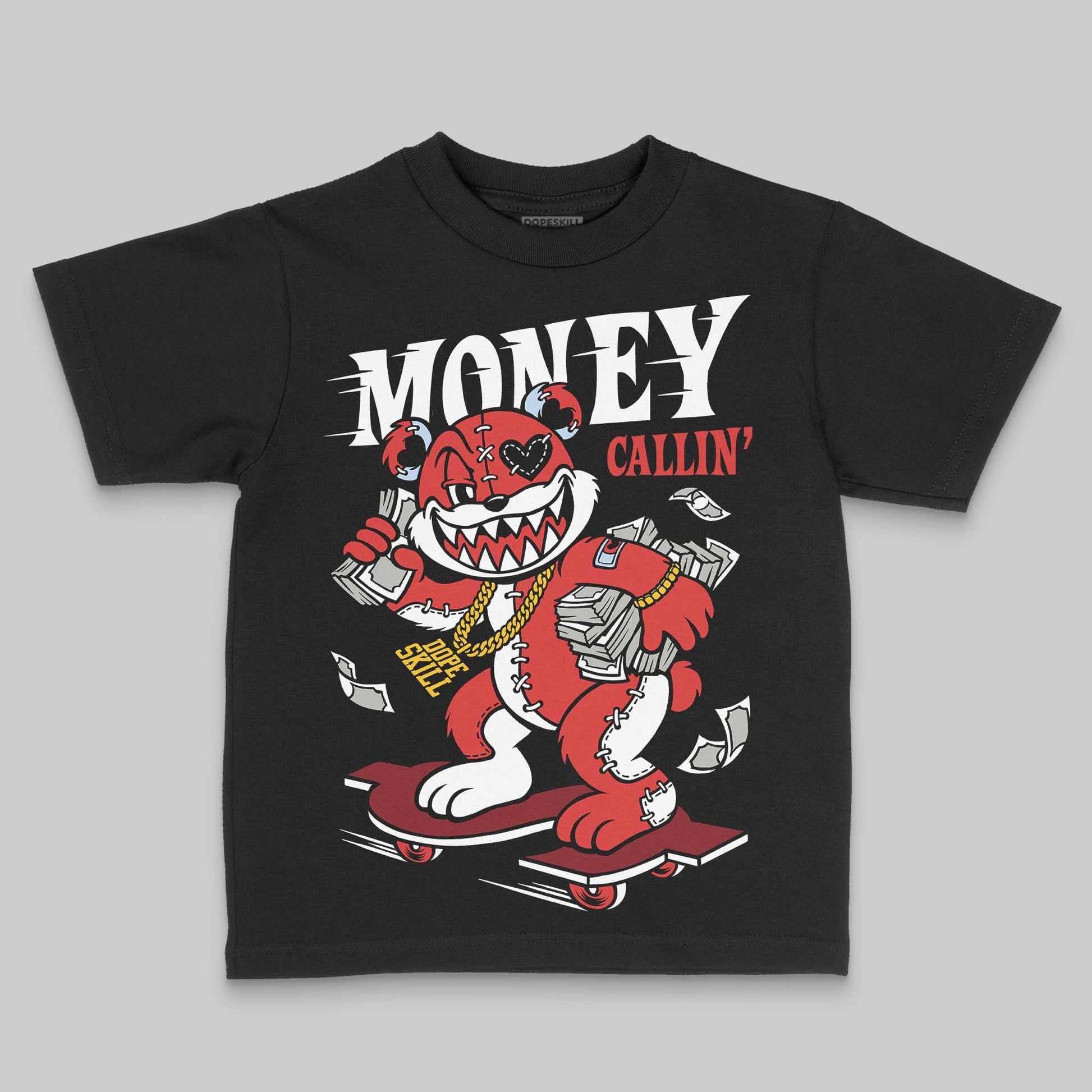 Jordan 6 “Reverse Infrared” DopeSkill Toddler Kids T-shirt Money Callin' Graphic Streetwear - black