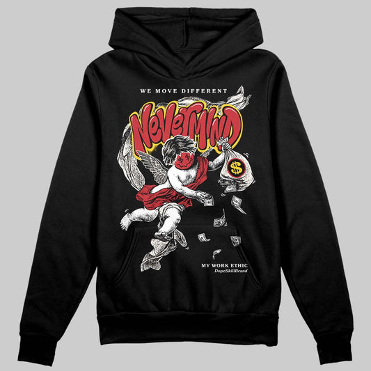 Jordan 4 “Flight Club” DopeSkill Hoodie Sweatshirt Nevermind Graphic Streetwear - Black