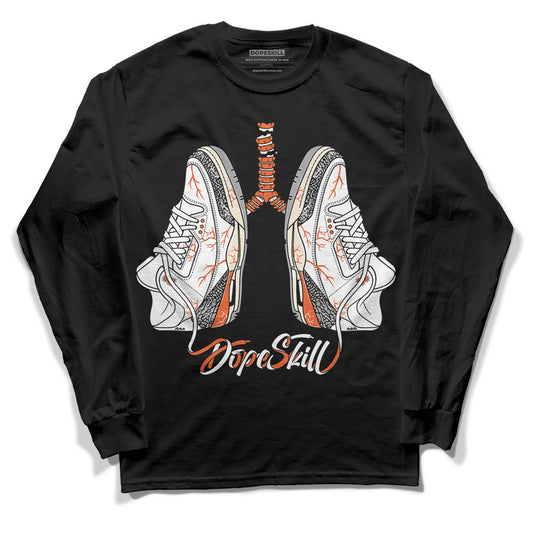 Jordan 3 Georgia Peach DopeSkill Long Sleeve T-Shirt Breathe Graphic Streetwear - Black