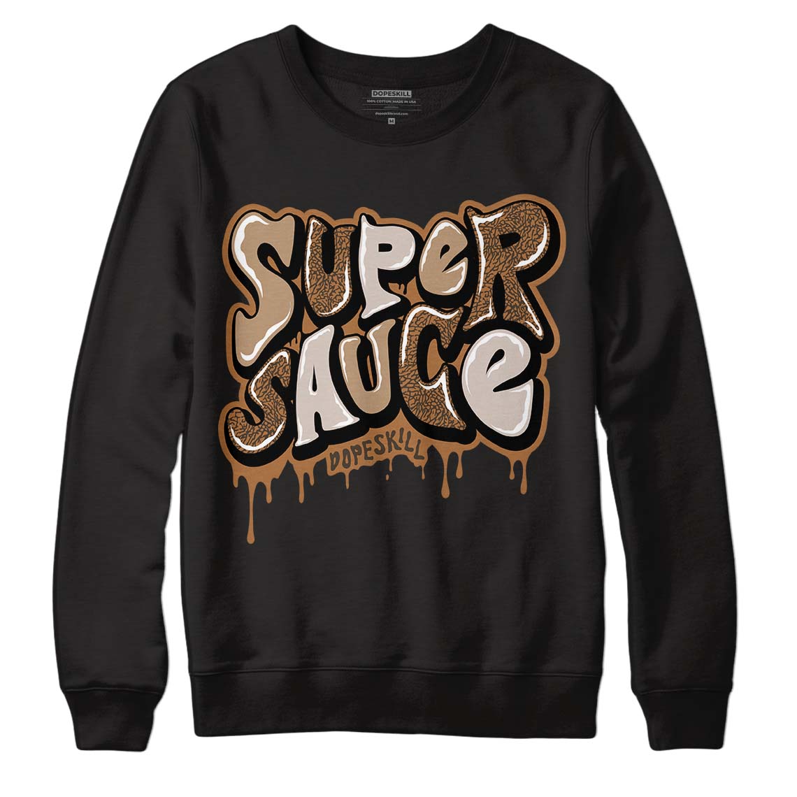 Jordan 3 Retro Palomino DopeSkill Sweatshirt Super Sauce Graphic Streetwear - Black