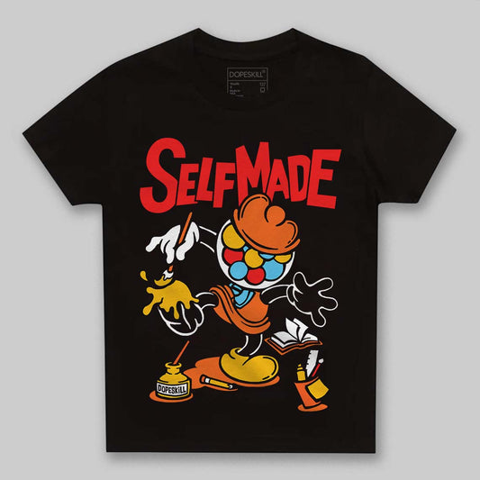 Orange, Black and White Sneakers DopeSkill Toddler Kids T-shirt Self Made Graphic Streetwear - Black