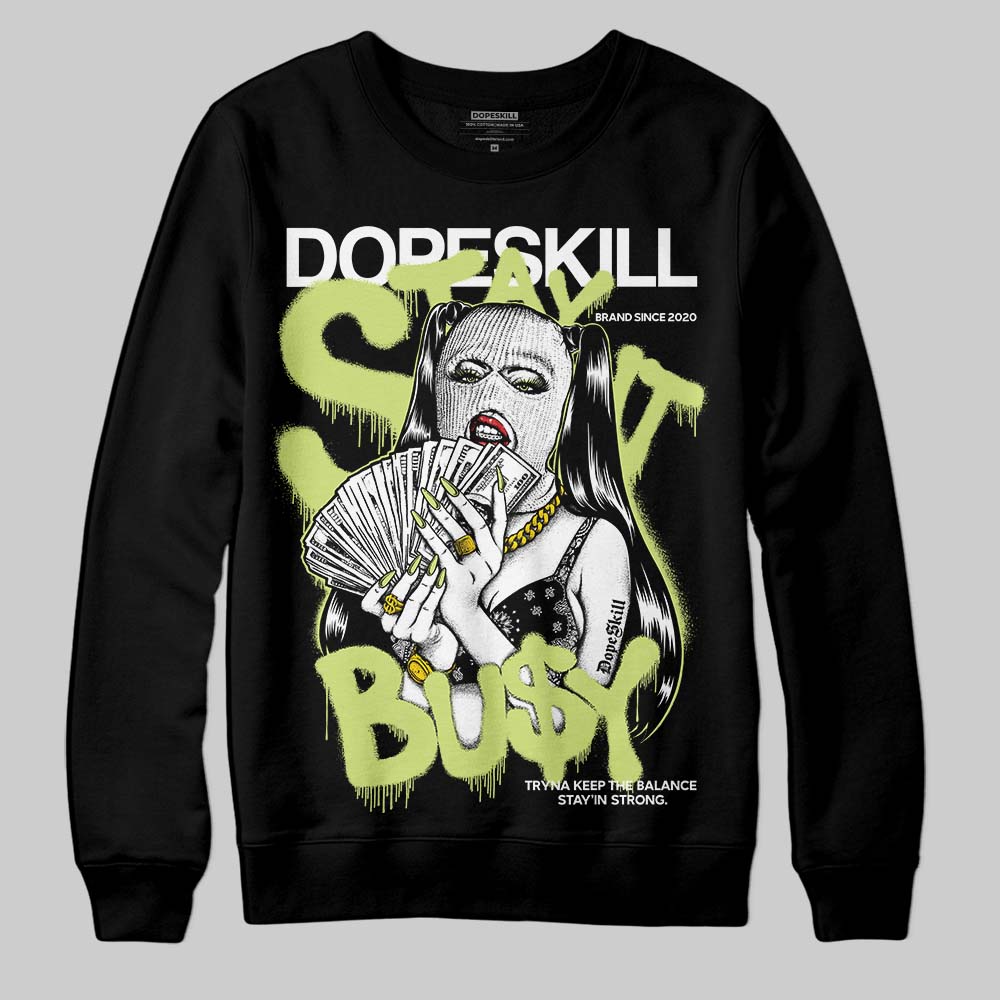 Jordan 5 “Luminous Green” DopeSkill Sweatshirt Stay It Busy Graphic Streetwear - Black