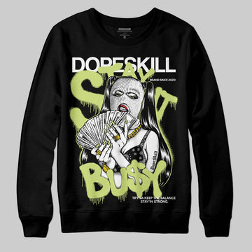 Jordan 5 “Luminous Green” DopeSkill Sweatshirt Stay It Busy Graphic Streetwear - Black