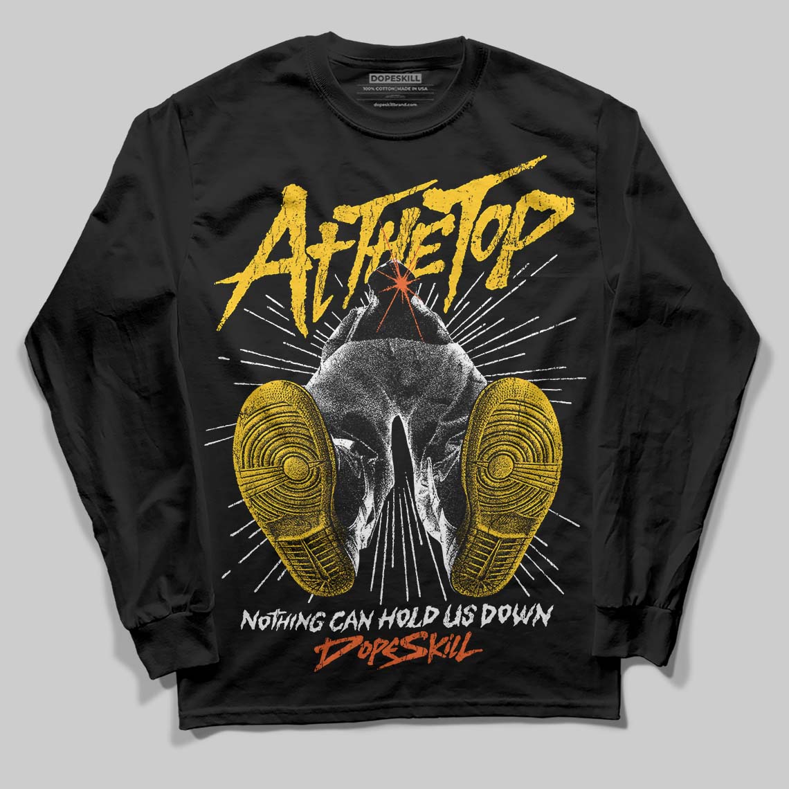 Yellow Sneakers DopeSkill Long Sleeve T-Shirt Nothing Can Hold US Down Graphic Streetwear - Black