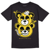 Jordan 4 Tour Yellow Thunder DopeSkill T-Shirt New Double Bear Graphic Streetwear - Black