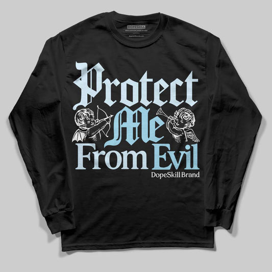 Vans Knu Stack Vintage Satin Dream Blue DopeSkill Long Sleeve T-Shirt Protect Me From Evil Graphic Streetwear - black