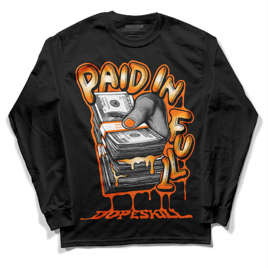 Wmns Dunk Low 'Magma Orange' DopeSkill Long Sleeve T-Shirt Paid In Full Graphic Streetwear - Black