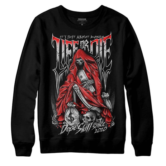 Jordan Spizike Low Bred DopeSkill Sweatshirt Life or Die Graphic Streetwear - Black 