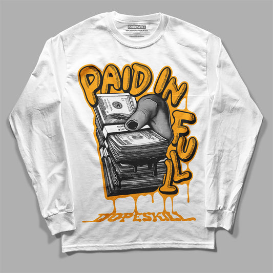 Taxi Yellow Toe 1s DopeSkill Long Sleeve T-Shirt Paid In Full Graphic