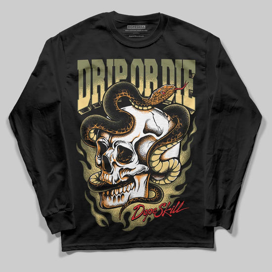 Olive Sneakers DopeSkill Long Sleeve T-Shirt Drip or Die Graphic Streetwear - black