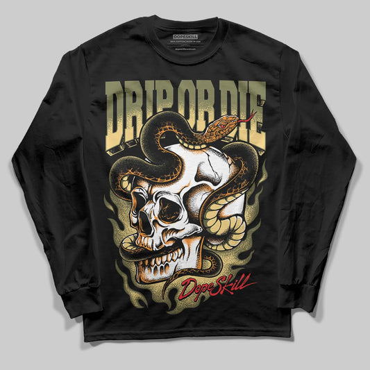 Olive Sneakers DopeSkill Long Sleeve T-Shirt Drip or Die Graphic Streetwear - black