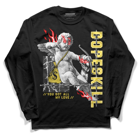 Wmns Air Jordan 11 Low 'Yellow Snakeskin' DopeSkill Long Sleeve T-Shirt You Got All My Love Graphic Streetwear - Black