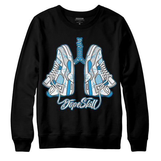 Jordan 4 Retro Military Blue DopeSkill Sweatshirt Breathe Graphic Streetwear - Black