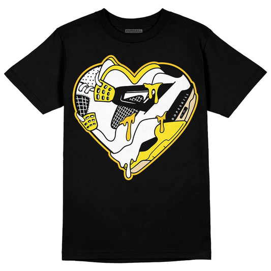 Jordan 4 Retro “Vivid Sulfur” DopeSkill T-Shirt Heart Jordan 4 Graphic Streetwear - Black