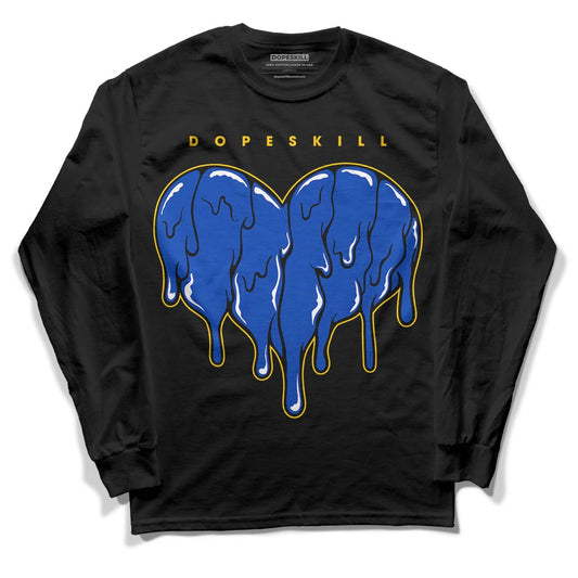 Jordan 14 “Laney” DopeSkill Long Sleeve T-Shirt Slime Drip Heart Graphic Streetwear - Black