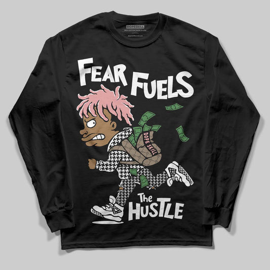 Harris Tweed x Wmns Dunk Low 'Black Phantom' DopeSkill Long Sleeve T-Shirt Fear Fuels The Hustle Graphic Streetwear - Black