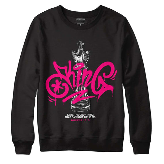 Jordan 1 Low GS “Fierce Pink” Dopeskill Sweatshirt King Chess Graphic Streetwear - Black