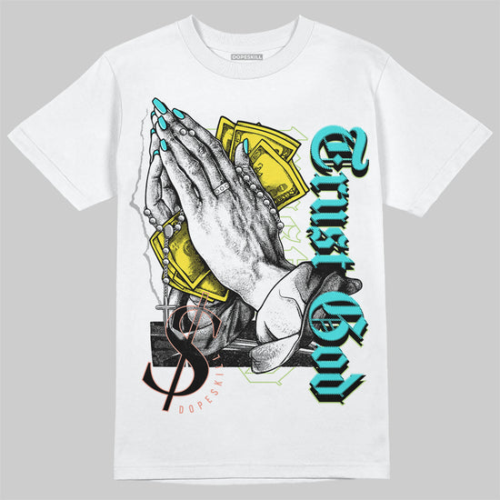 New Balance 9060 “Cyan Burst” DopeSkill T-Shirt Trust God Graphic Streetwear - White 