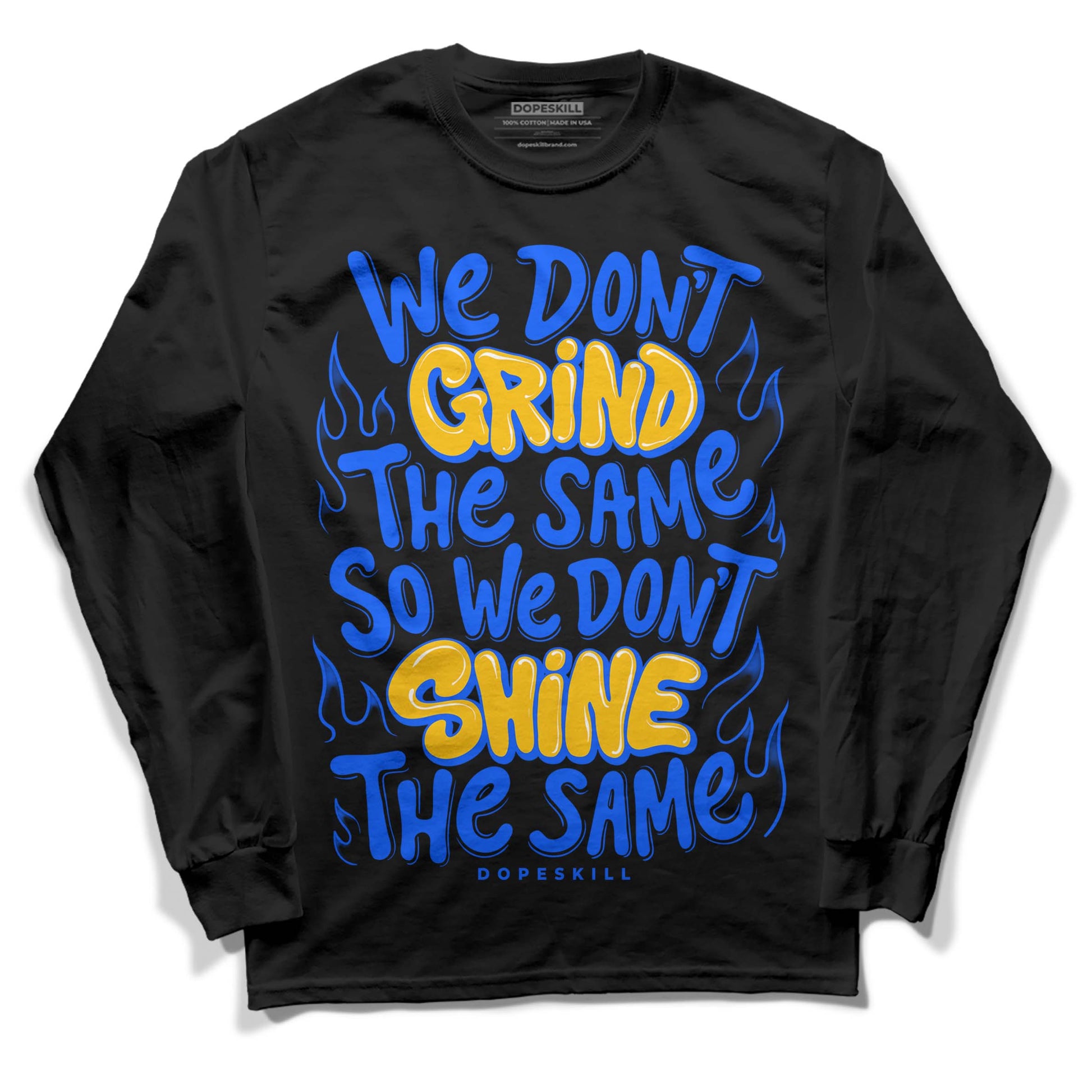 Royal Blue Sneakers DopeSkill Long Sleeve T-Shirt Grind Shine Graphic Streetwear - Black