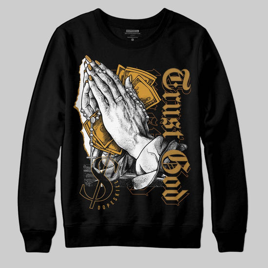 Jordan 13 Wheat 2023 DopeSkill Sweatshirt Trust God Graphic Streetwear - Black