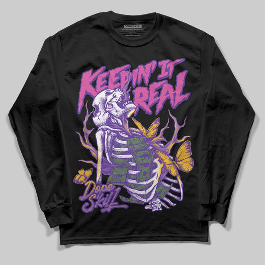 PURPLE Sneakers DopeSkill Long Sleeve T-Shirt Keepin' It Real Graphic Streetwear - black