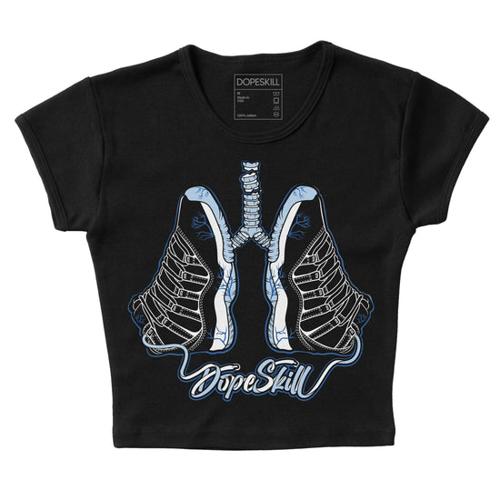 Jordan 11 Low “Space Jam” DopeSkill Women's Crop Top Breathe Graphic Streetwear - Black