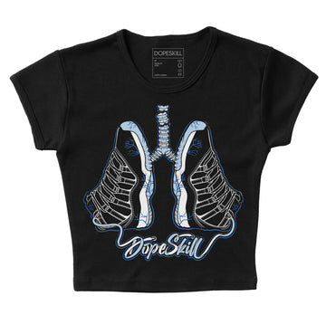 Jordan 11 Low “Space Jam” DopeSkill Women's Crop Top Breathe Graphic Streetwear - Black