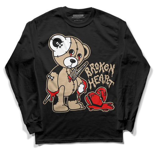 TAN Sneakers DopeSkill Long Sleeve T-Shirt Broken Heart Graphic Streetwear - Black