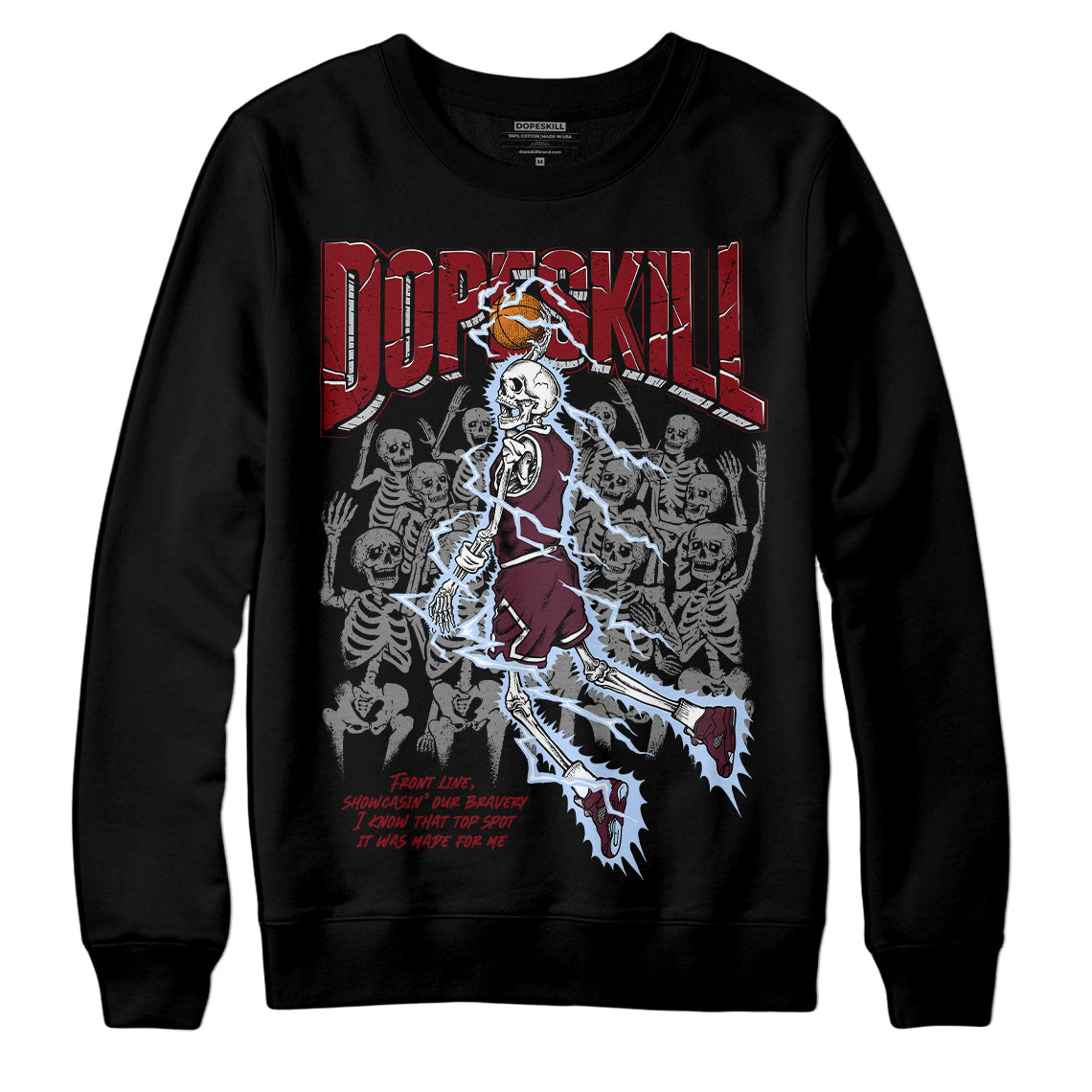 Jordan 5 Retro Burgundy (2023) DopeSkill Sweatshirt Thunder Dunk Graphic Streetwear - Black 