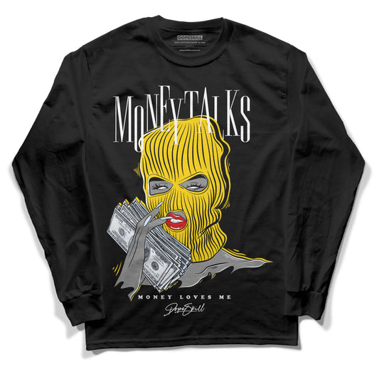 Jordan 6 “Yellow Ochre” DopeSkill Long Sleeve T-Shirt Money Talks Graphic Streetwear - Black