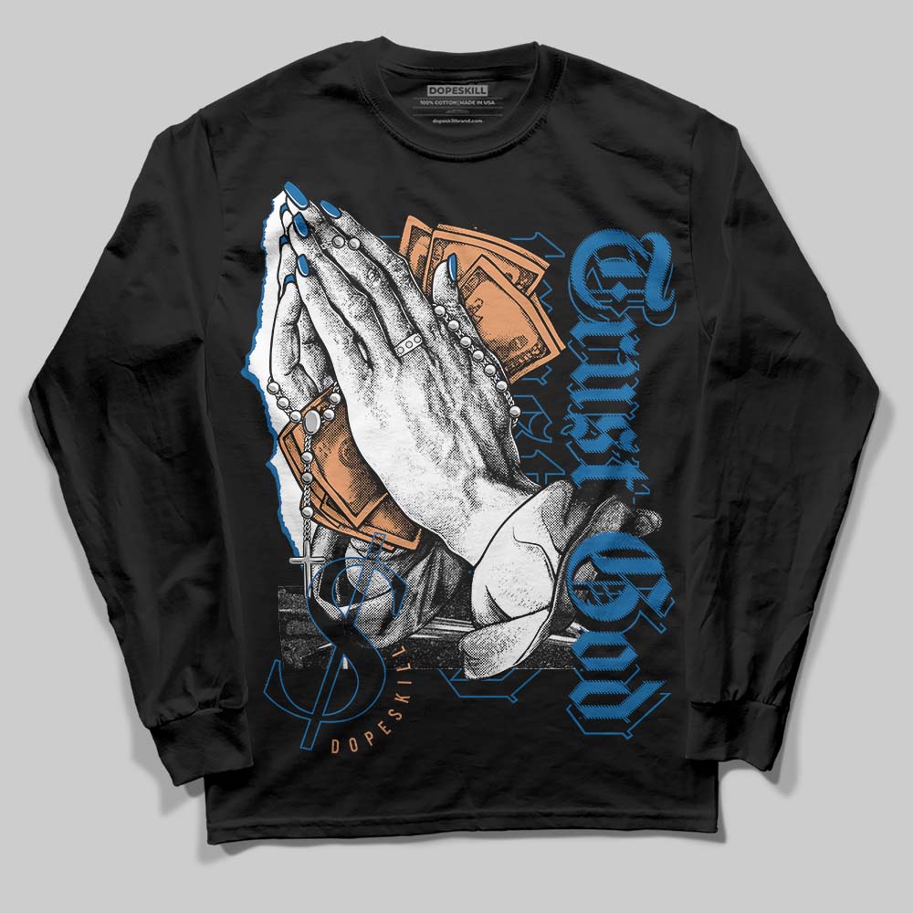 Jordan 3 Retro Wizards DopeSkill Long Sleeve T-Shirt Trust God Graphic Streetwear - Black