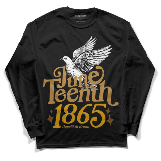 Jordan 13 Wheat 2023 DopeSkill Long Sleeve T-Shirt Juneteenth 1865 Graphic Streetwear - Black