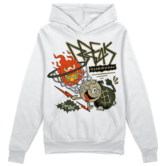 Olive Sneakers DopeSkill Hoodie Sweatshirt Break Through Graphic Streetwear - WHite