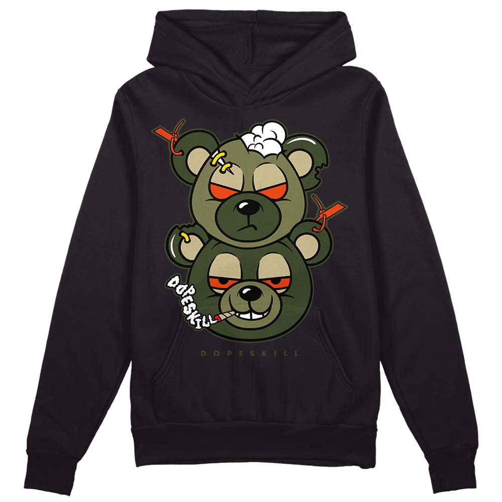 Olive Sneakers DopeSkill Hoodie Sweatshirt New Double Bear Graphic Streetwear - Black