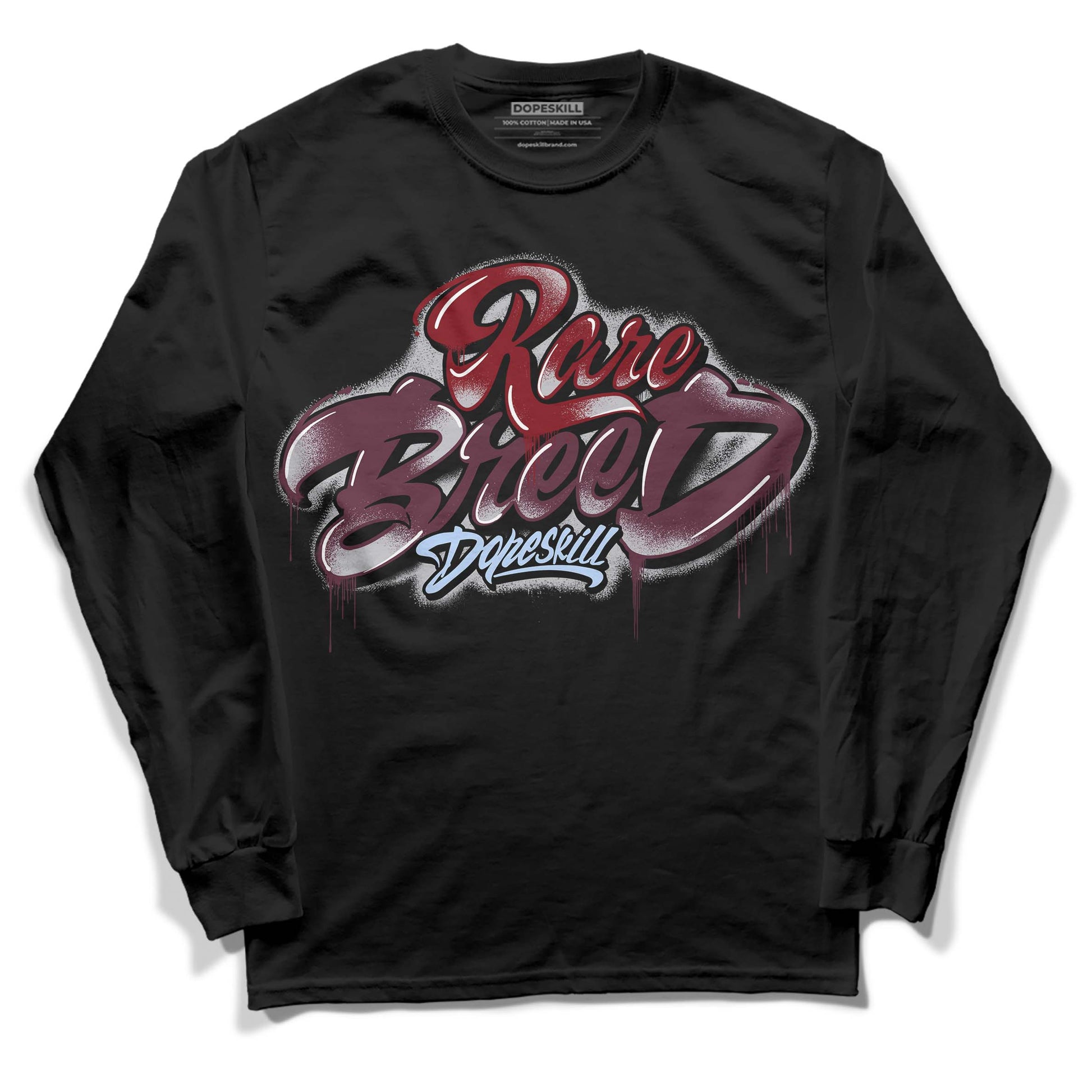 Jordan 5 Retro Burgundy (2023) DopeSkill Long Sleeve T-Shirt Rare Breed Type Graphic Streetwear - Black