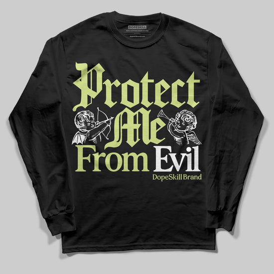 Jordan 5 “Luminous Green” DopeSkill Long Sleeve T-Shirt Protect Me From Evil Graphic Streetwear - Black